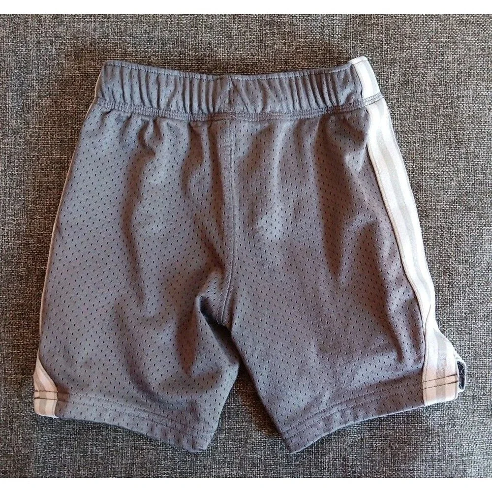 Shorts 3T Boys Carters M V P Gray Athletic Side Stripe Adjustable Waist Lined